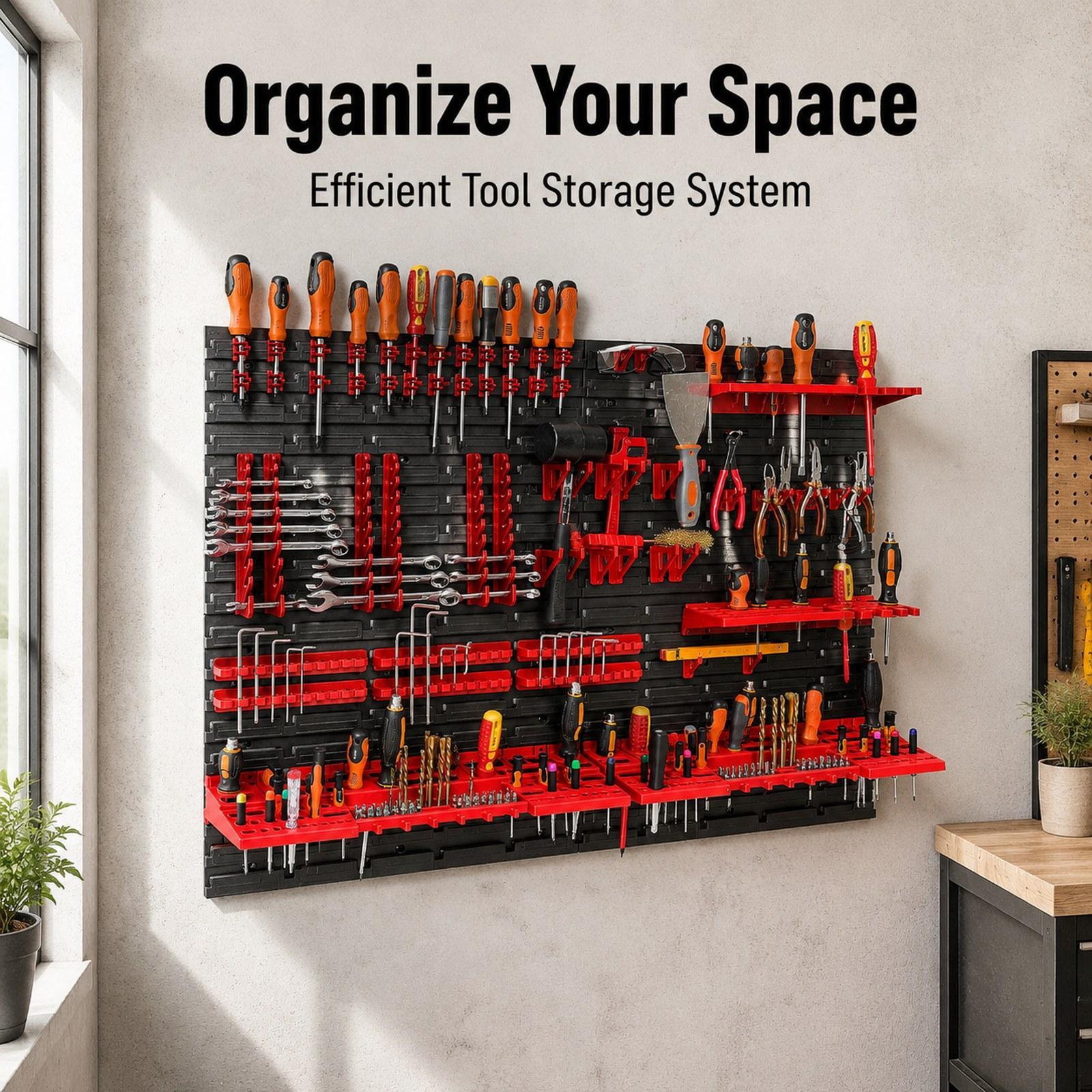 Workshop Tools Board - Wall Mounted Storage Bins with Wall