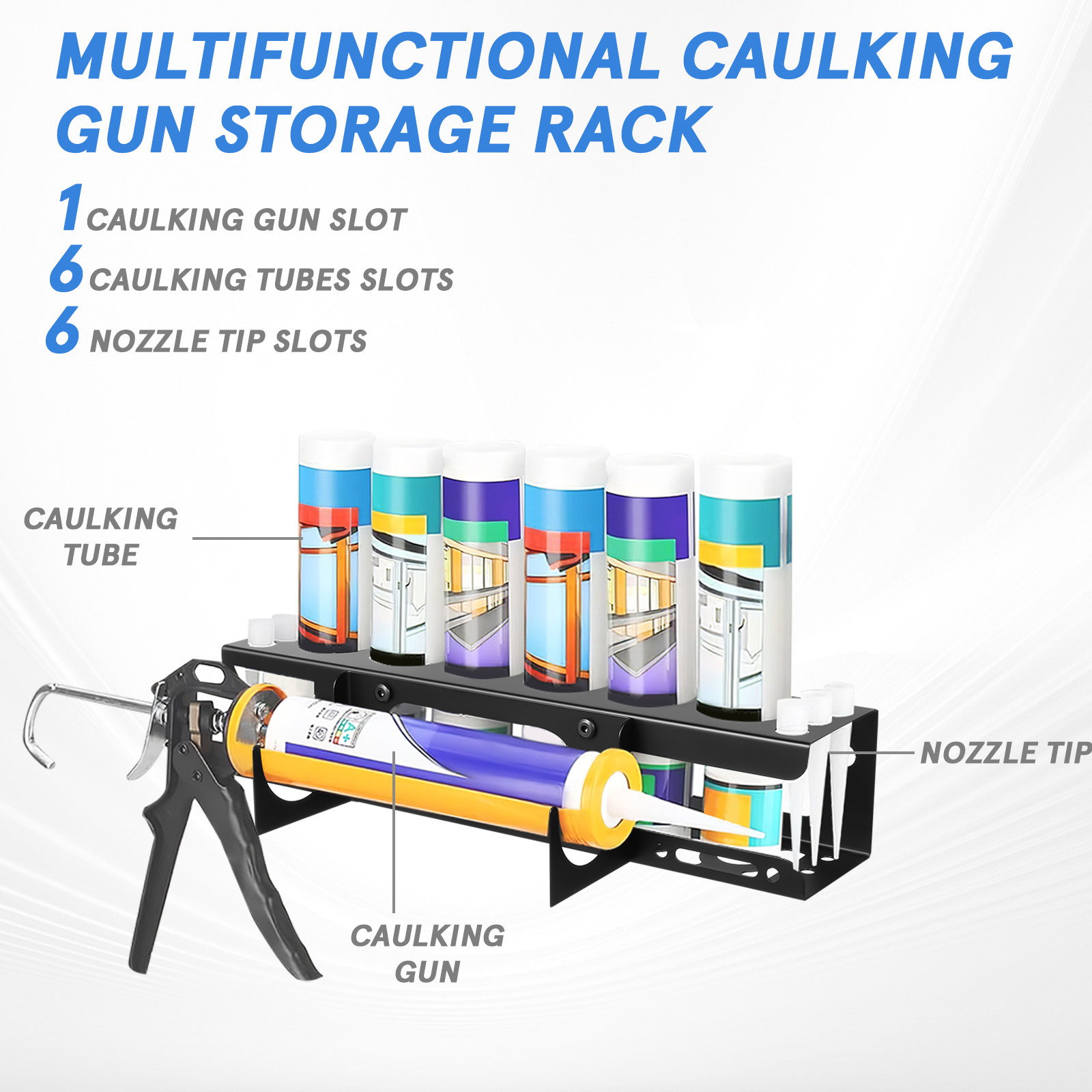 Heavy-Duty Wall-Mounted Caulki - Workshop Tools Organizer review and price