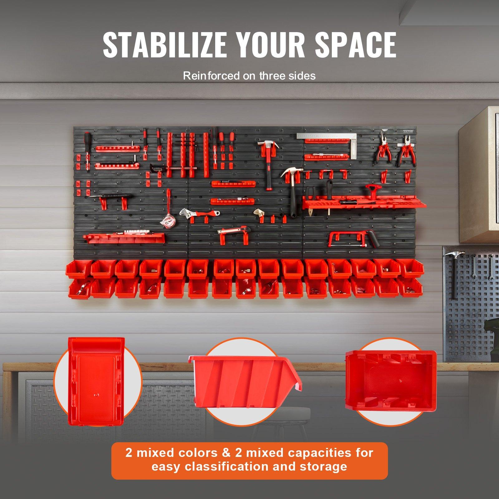 Wall Mounted 30-Bin Plastic Pa - Workshop Tools Organizer review and price