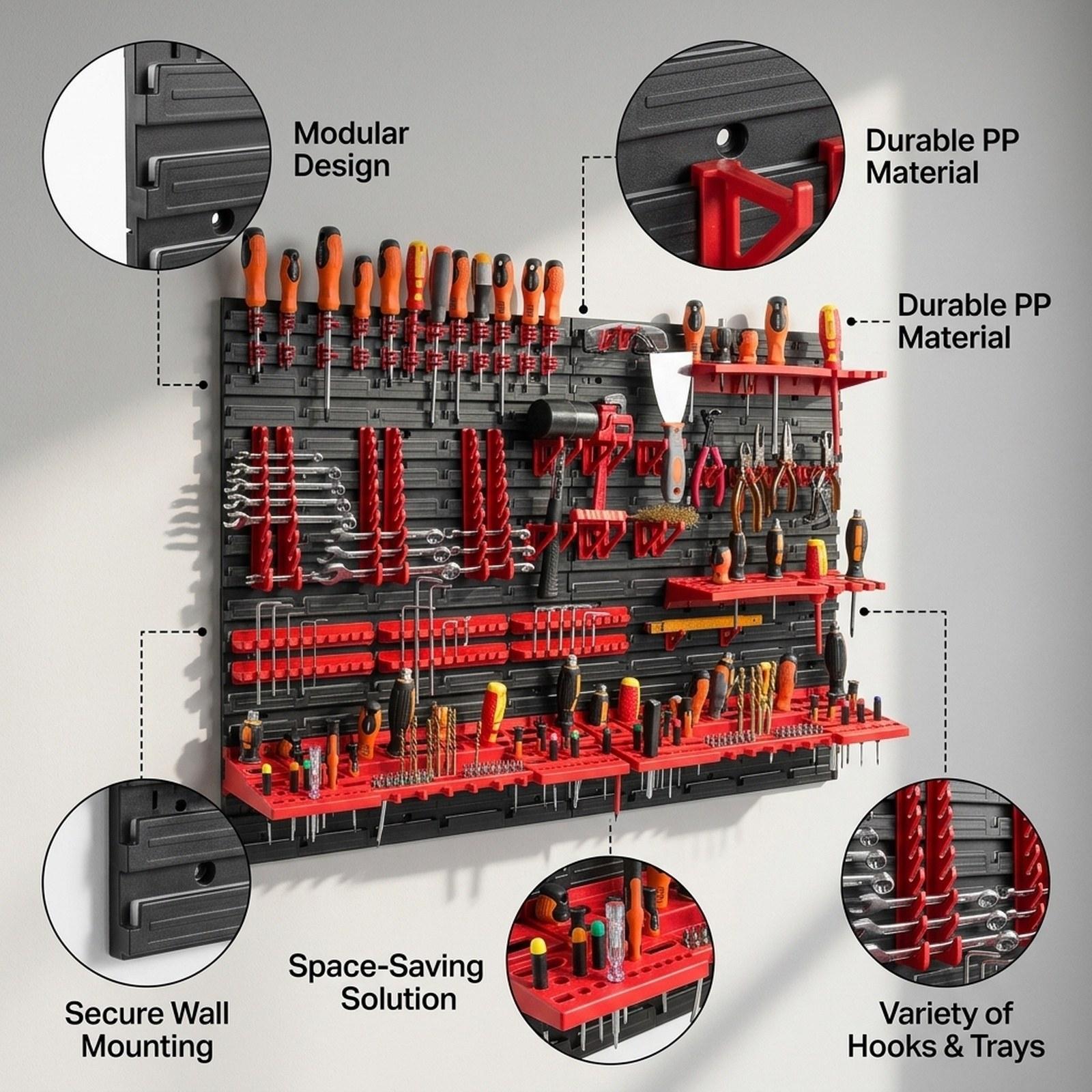 Wall Mounted Storage Bins with - Workshop Tools Board review and price